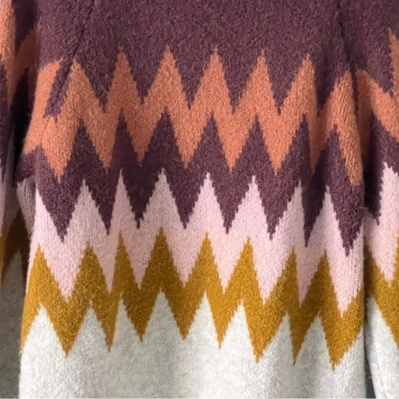 Madewell Womens Fair Isle Sweater Chevron Wool Alpaca Stretch Knit Size Medium - Picture 6 of 10
